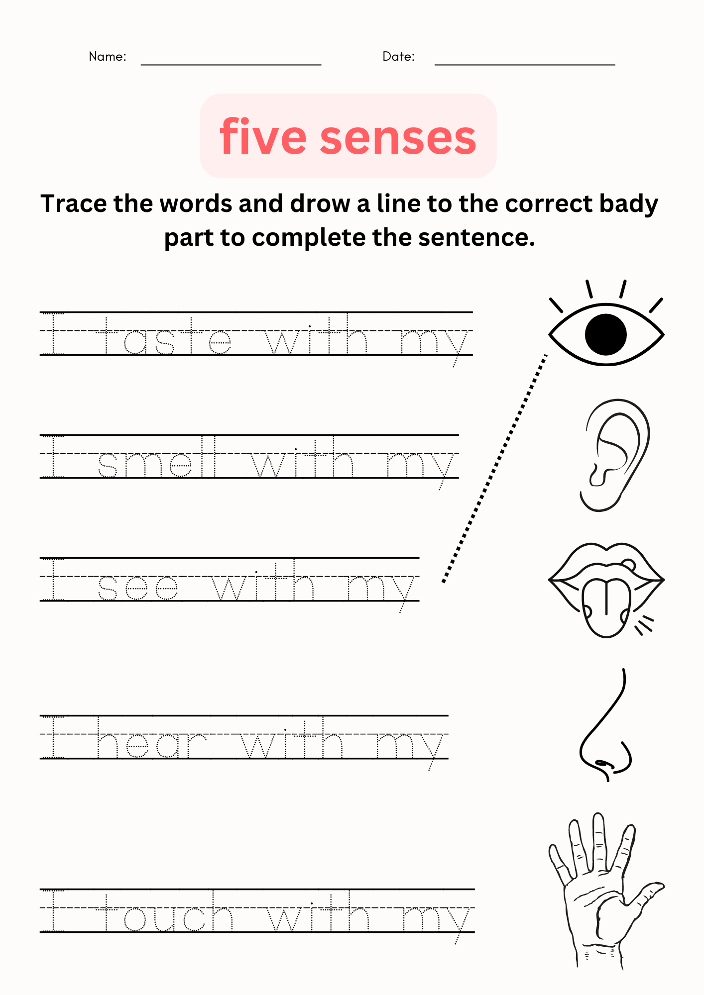 Observing Using The Five Senses Worksheets Science For 