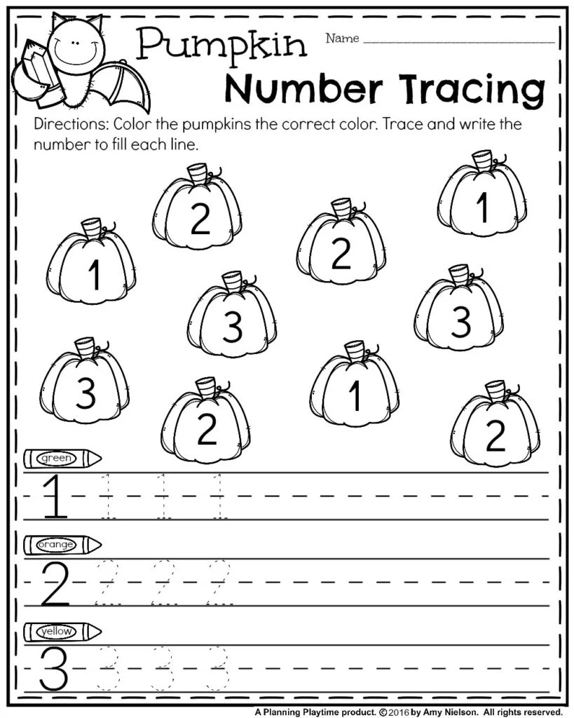 Fall Number Tracing Fall Number Tracing
