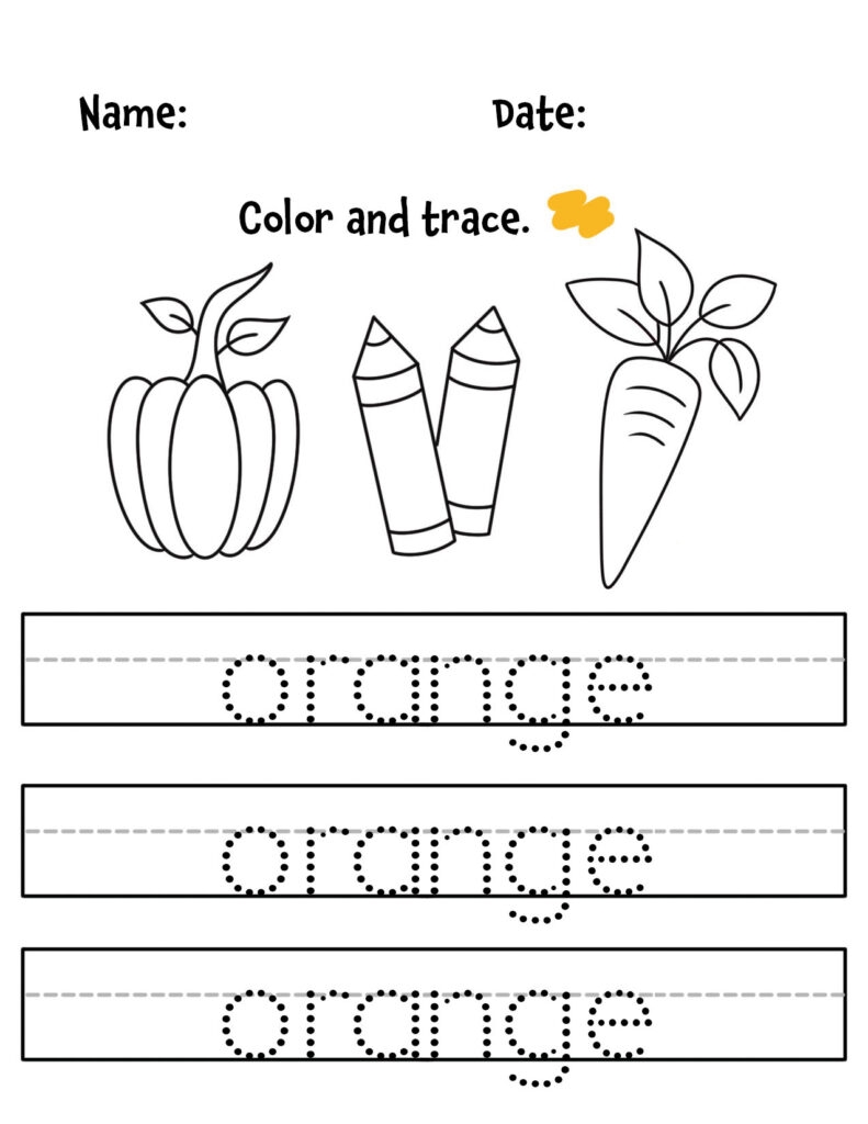 Orange Color Activities And Worksheets For Preschool The 