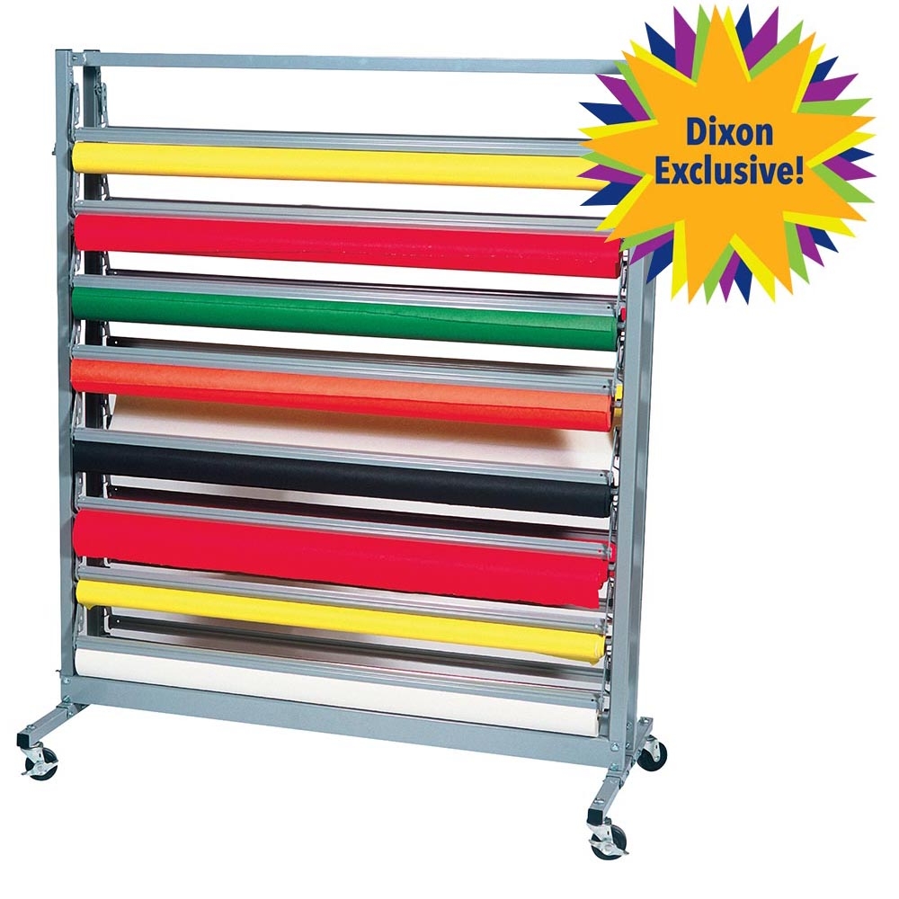 Pacon 16 Roll Horizontal Rack Gray 62 1 2 H X 52 1 2 W X 24 D 1 