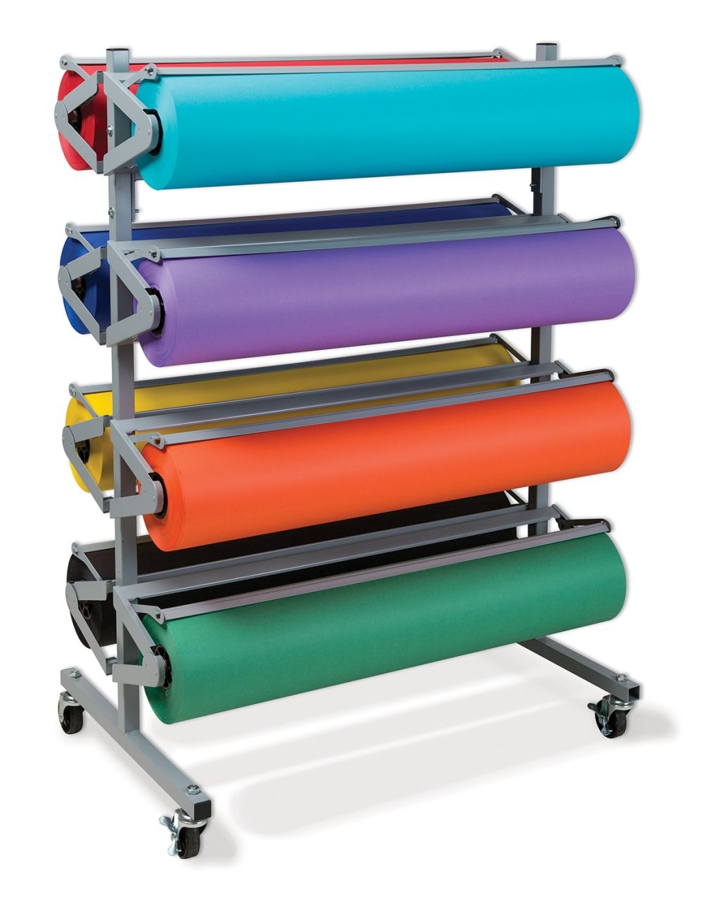 Pacon 8 Roll Horizontal Paper Rack Gray 52 1 2 H X 38 W X 25 D 