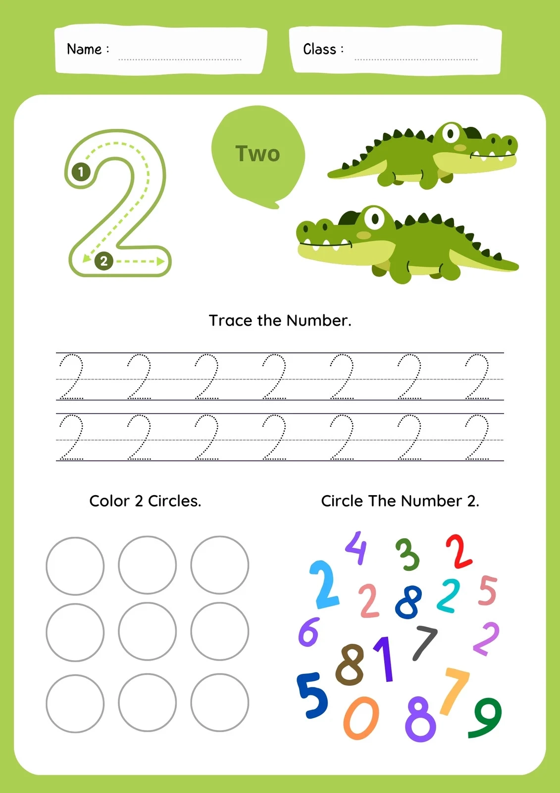 Two Tracing Worksheet