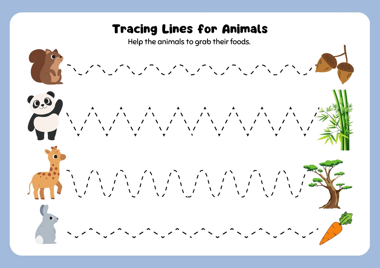 Tracing Animals Worksheets