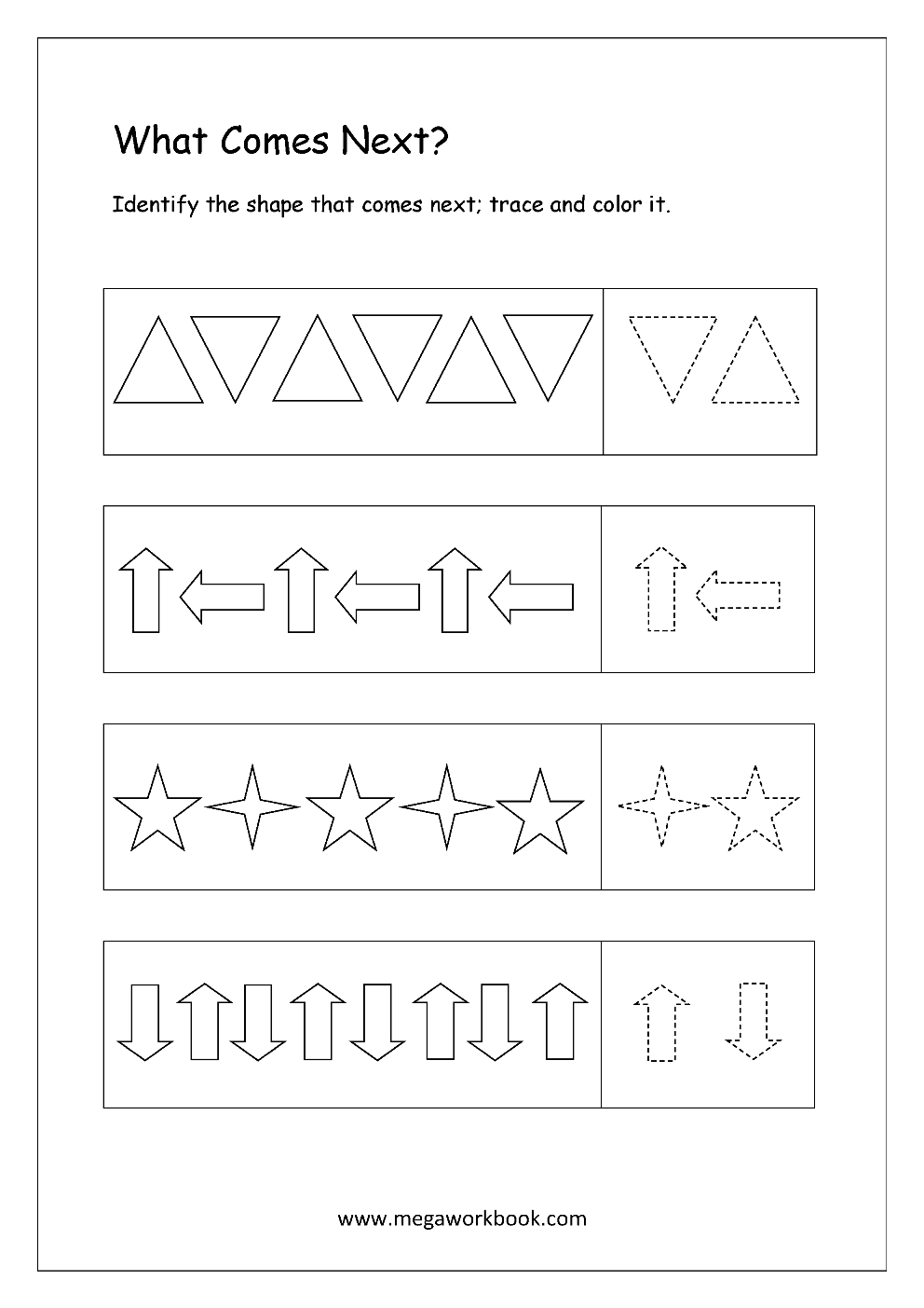 Pattern Identification What Comes Next Worksheets For Preschool Pattern Identification What Comes Next Worksheets For Preschool