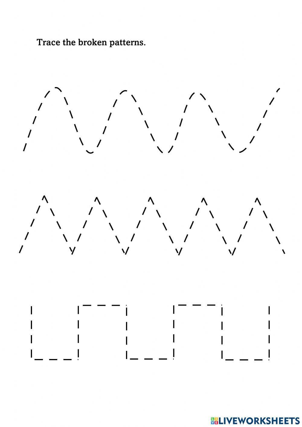 Pattern Tracing Free Interactive Worksheets 1440061