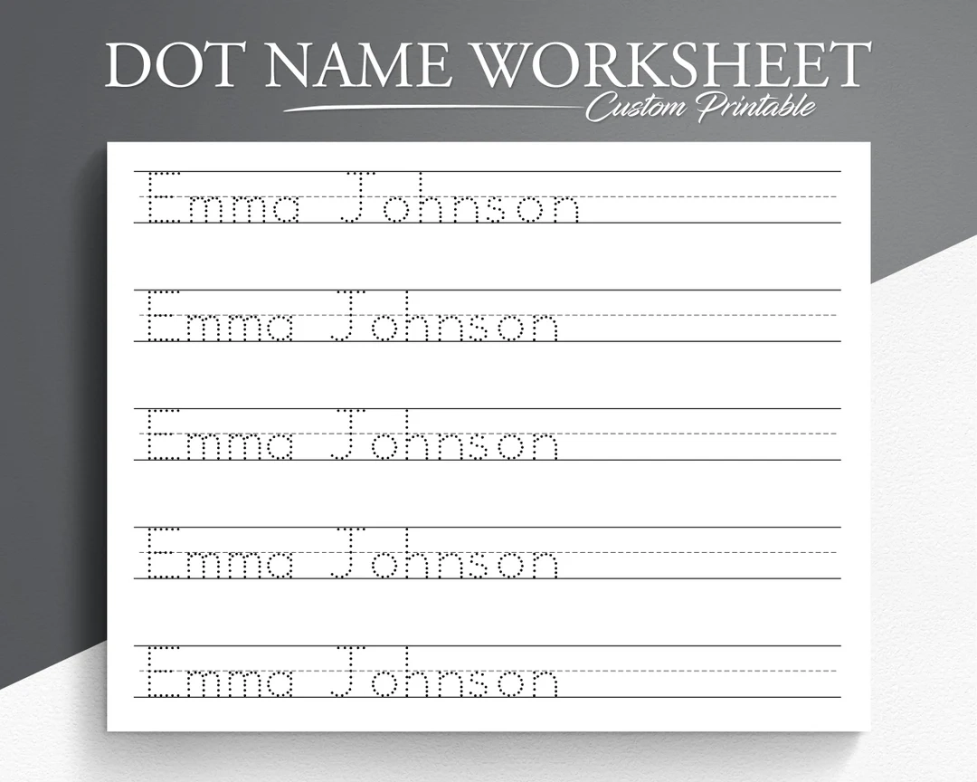 Personalized Dot Name Tracing Worksheet Handwriting Practice PDF 
