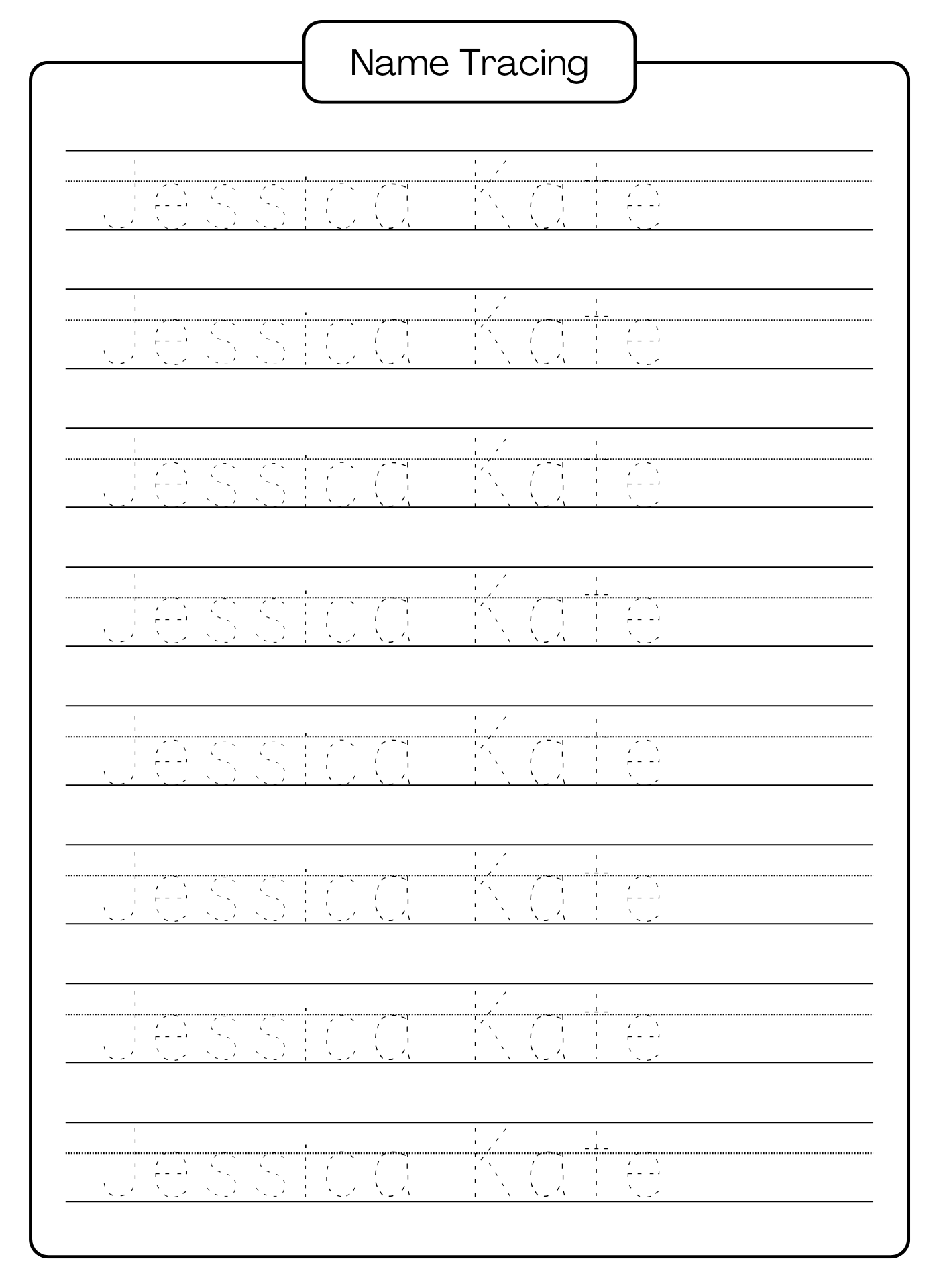 Personalized Handwriting Sheets Personalized Name Tracing Sheets 