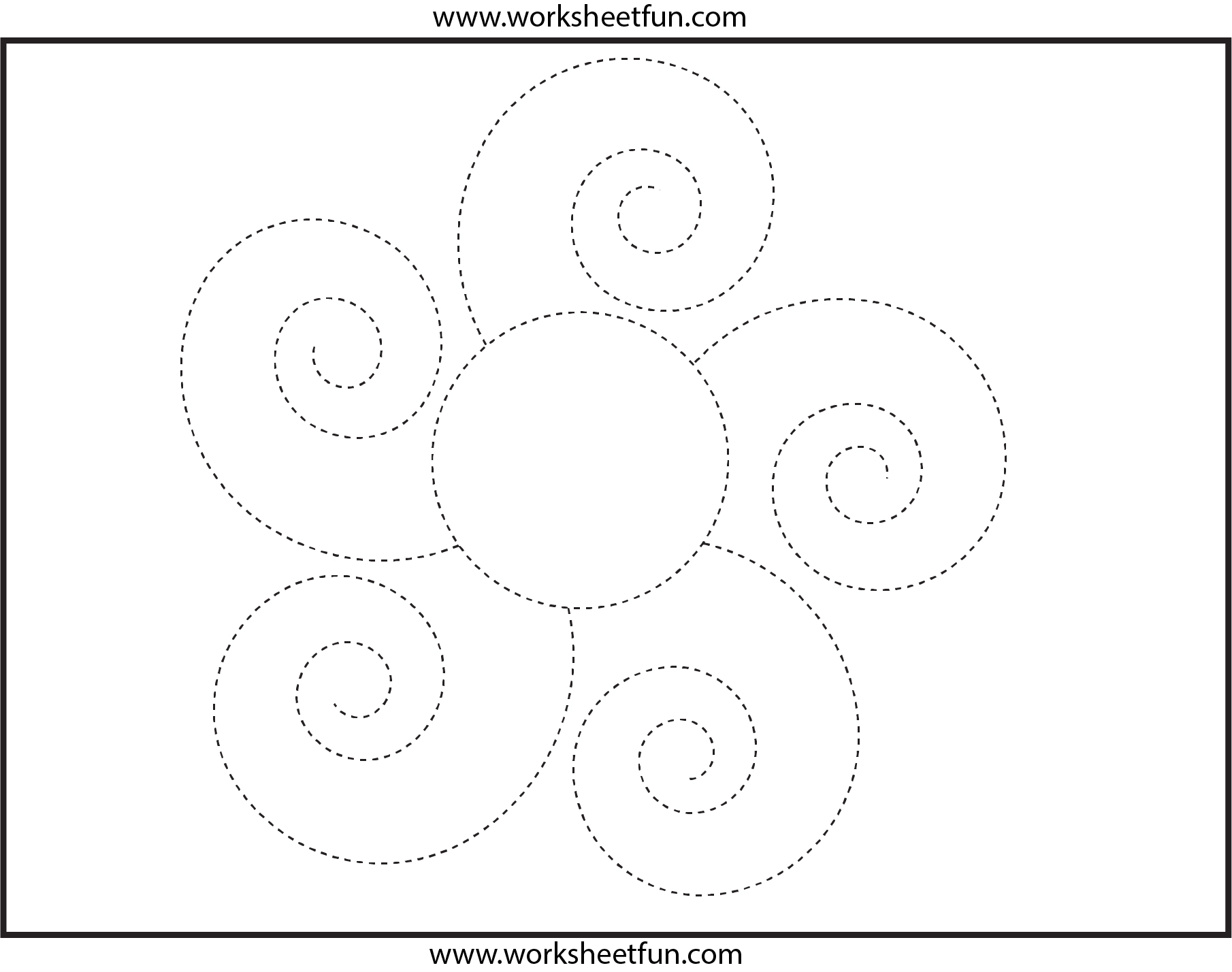 Picture Tracing Flower Spiral Tracing 1 Worksheet FREE 