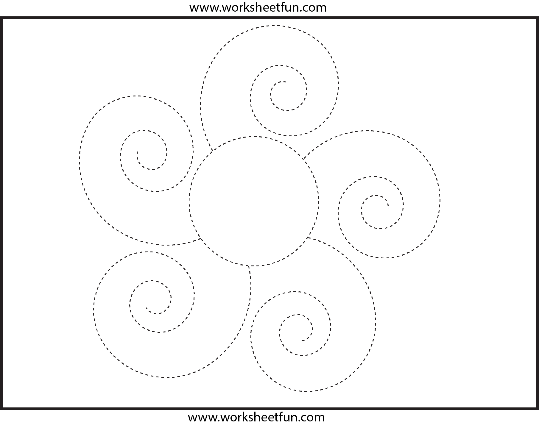 Picture Tracing Flower Spiral Tracing 1 Worksheet FREE 