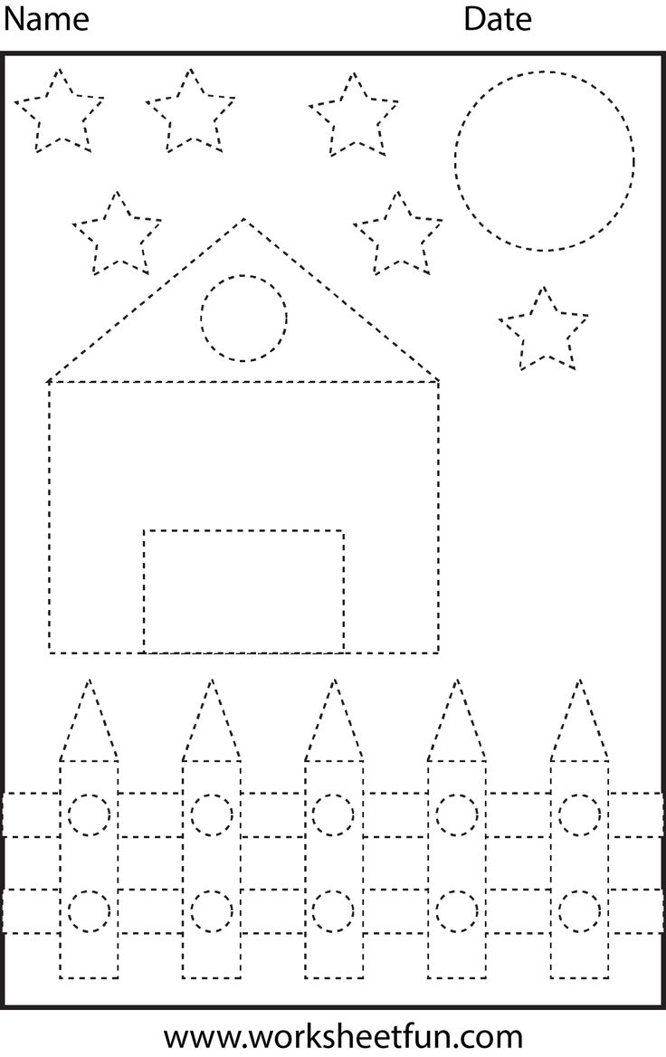 Picture Tracing Shapes Circle Star Triangle Square And 