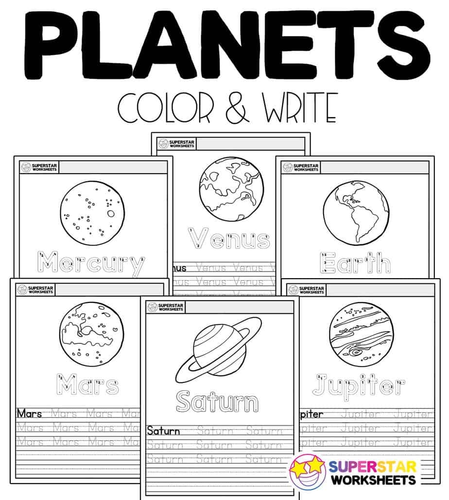Planets Handwriting Worksheets Superstar Worksheets