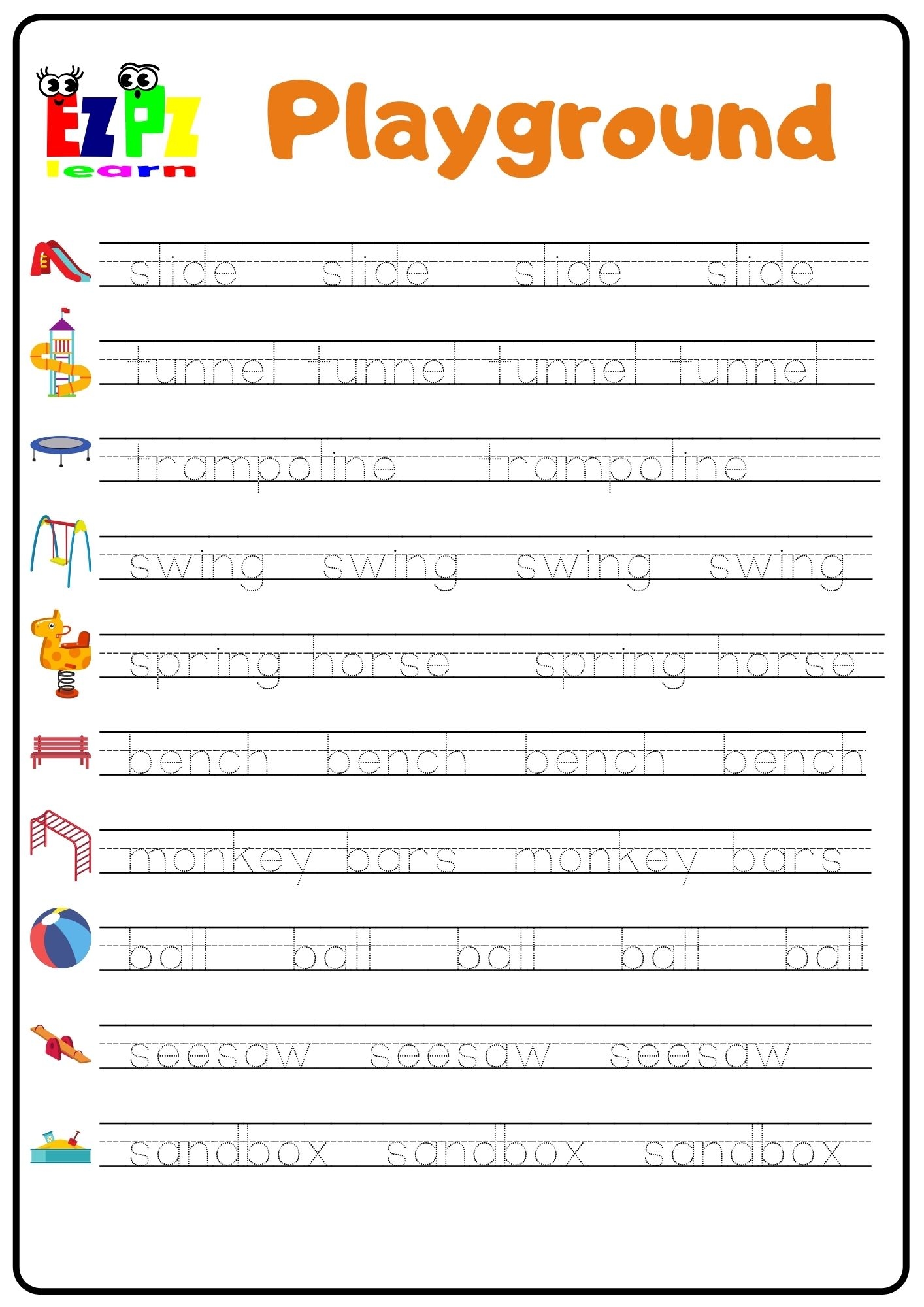 Word Tracing Worksheet