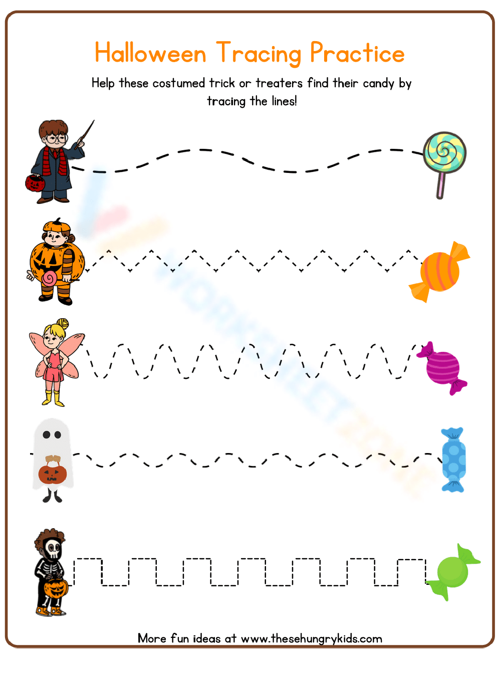 Preschool Halloween Tracing Worksheets amp Printable