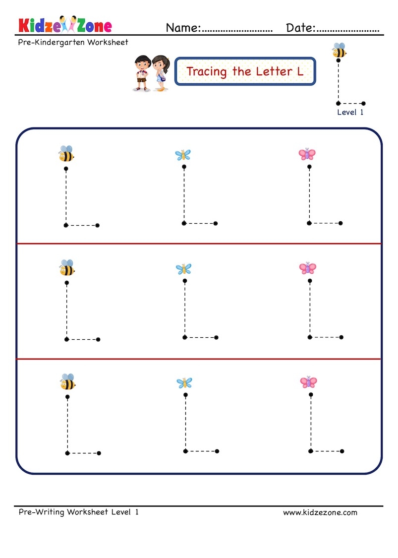 L Letter Tracing Worksheet