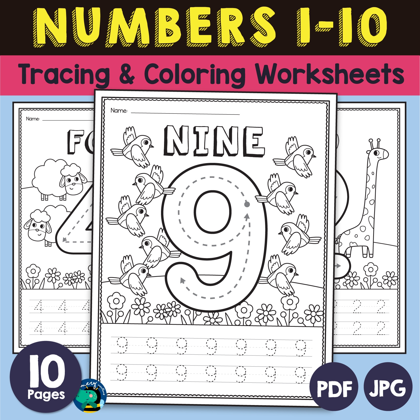 Preschool Tracing Numbers Worksheets
