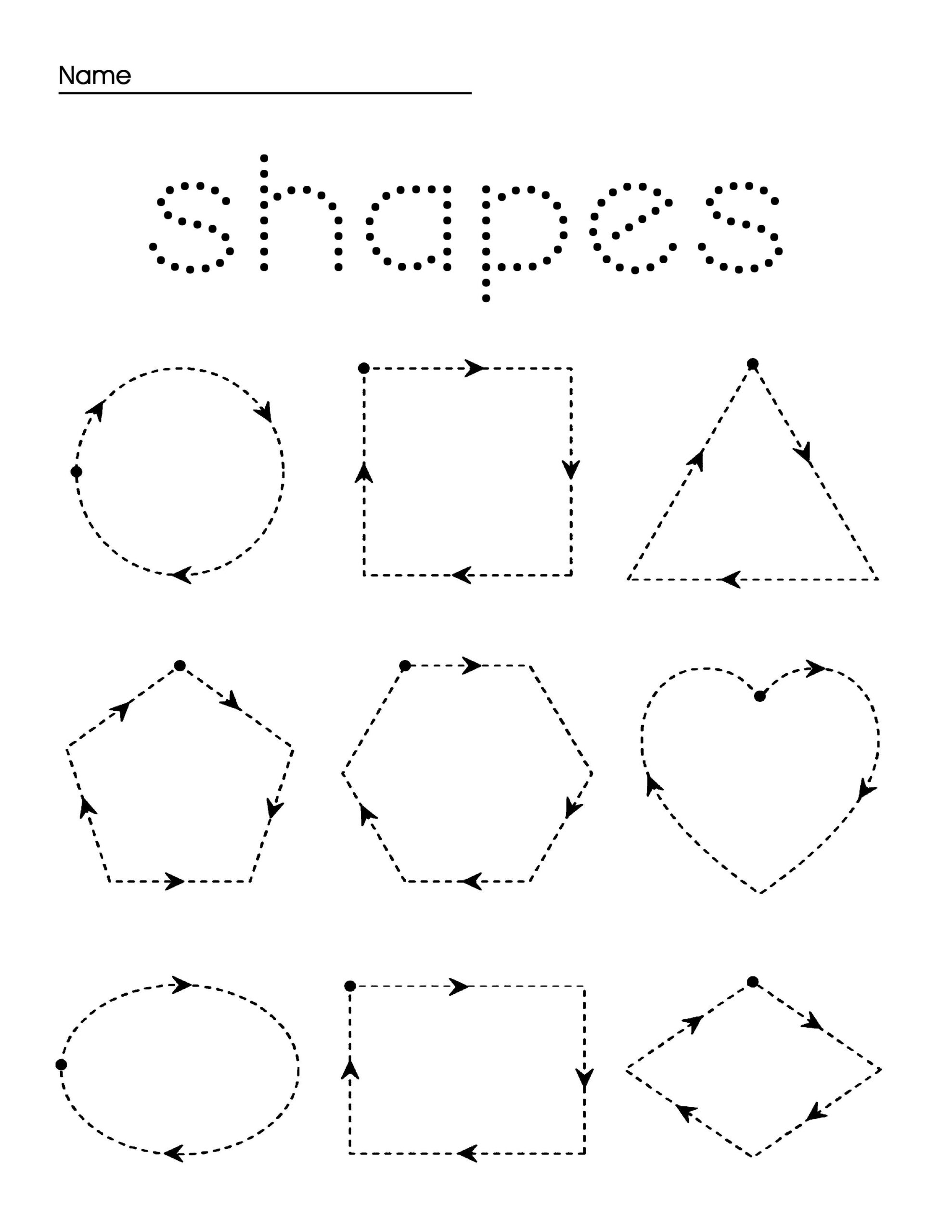 Simple Tracing Sheets For Preschoolers