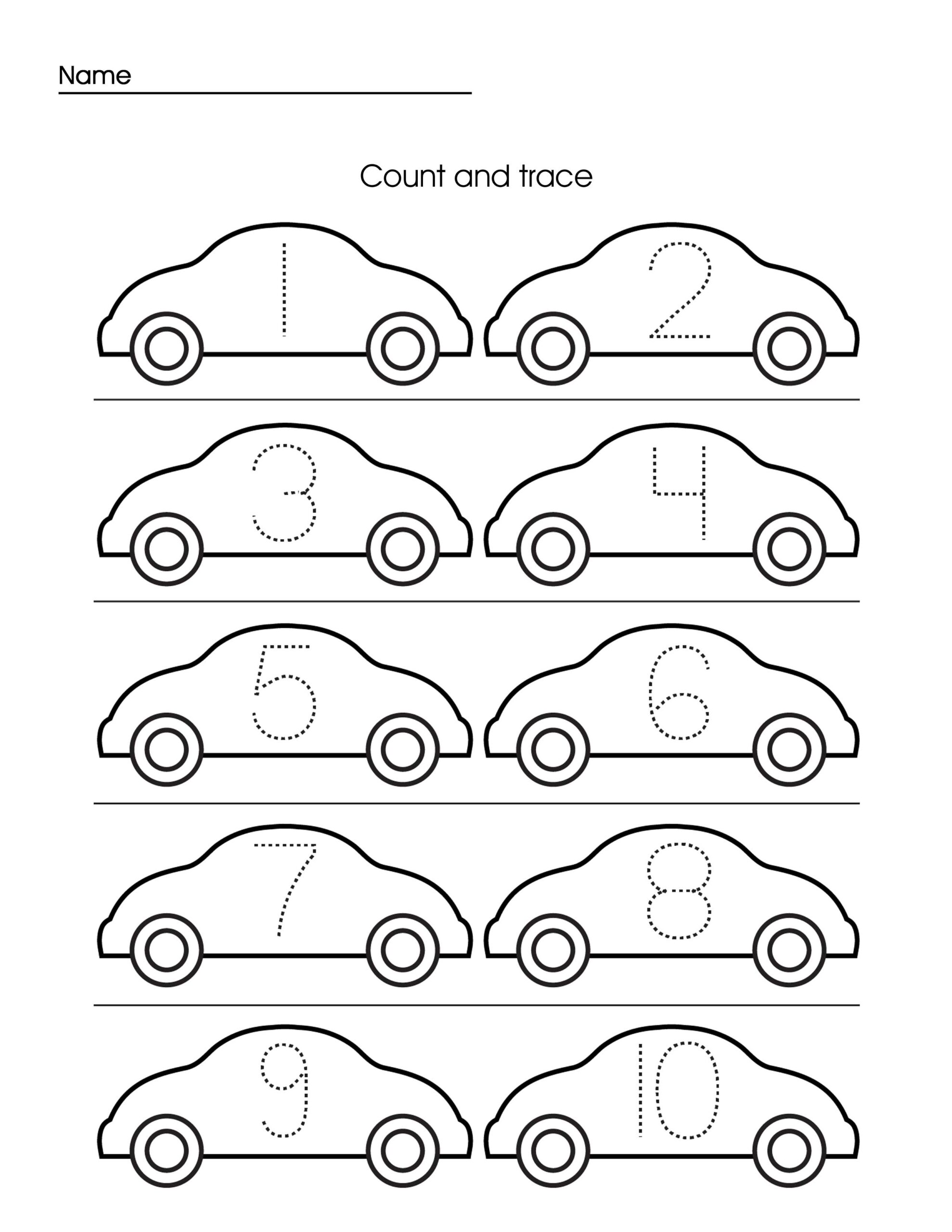 Color Tracing Worksheets