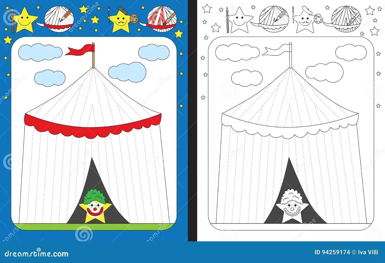 Preschool Worksheet Stock Vector Illustration Of Sheet 94259174