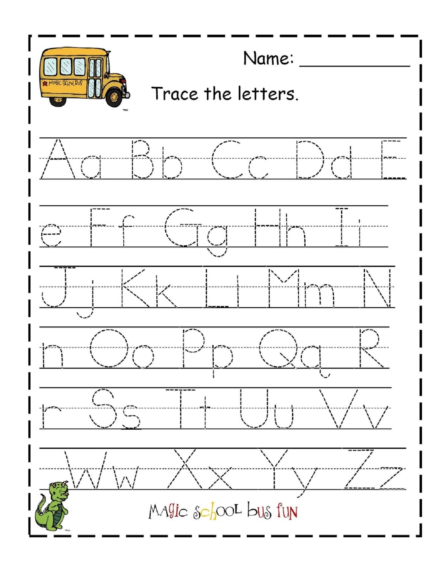 Printable Abc Trace Letters Printable Party Favors