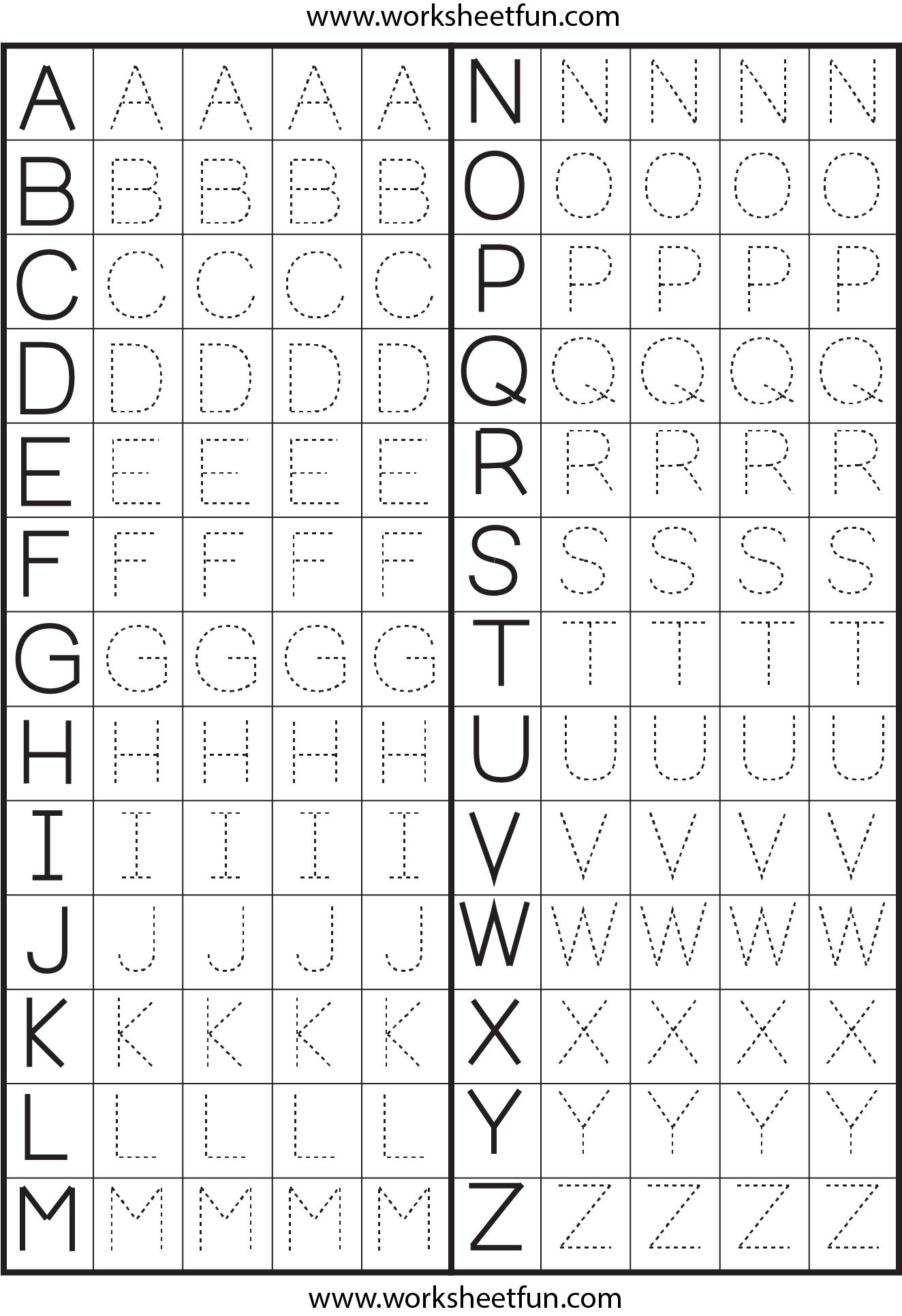 Alphabet Tracing Worksheets For Kindergarten Pdf