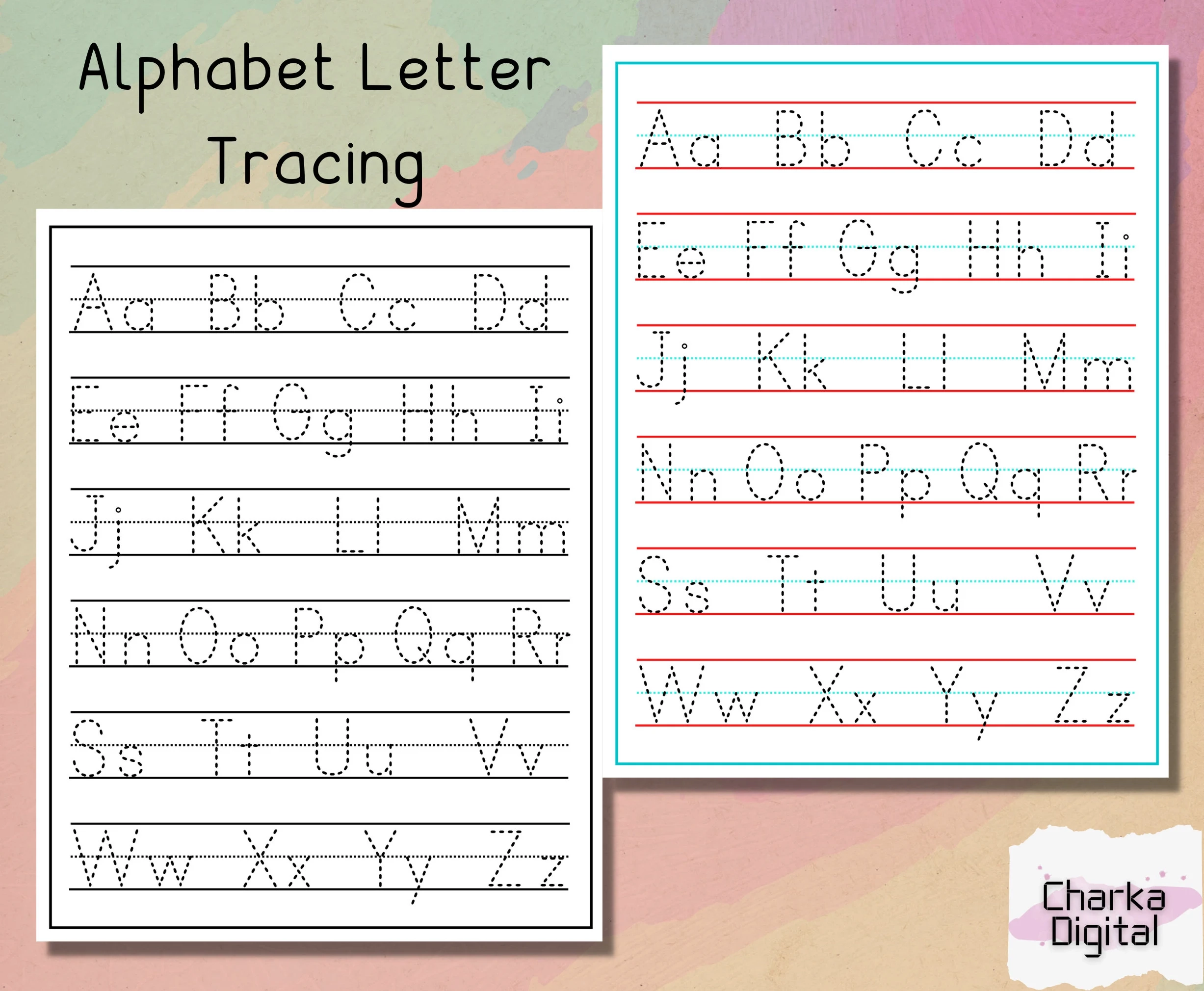 Printable Alphabet Letters Tracing Page Handwriting Practice 