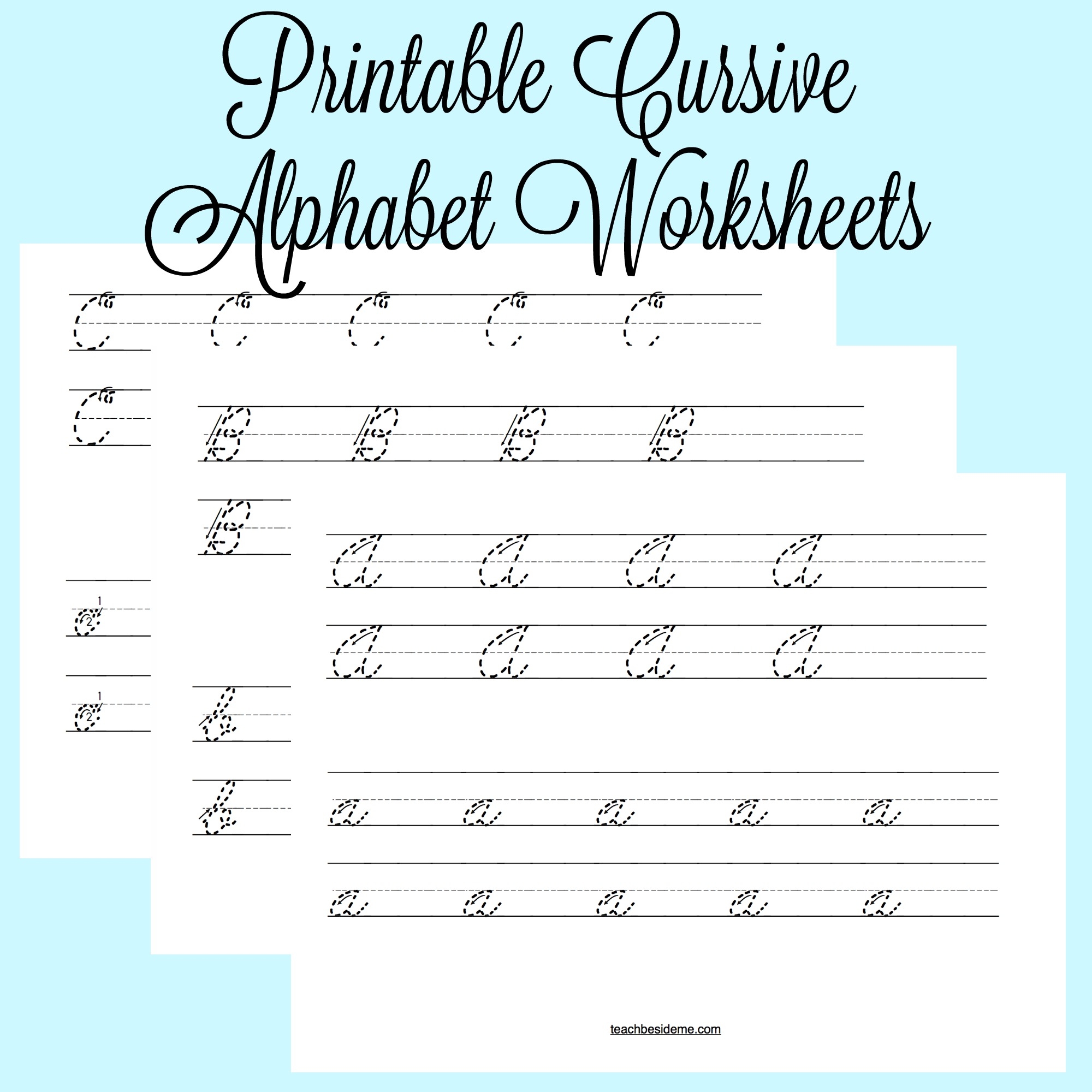 Tracing Cursive Letters Worksheets