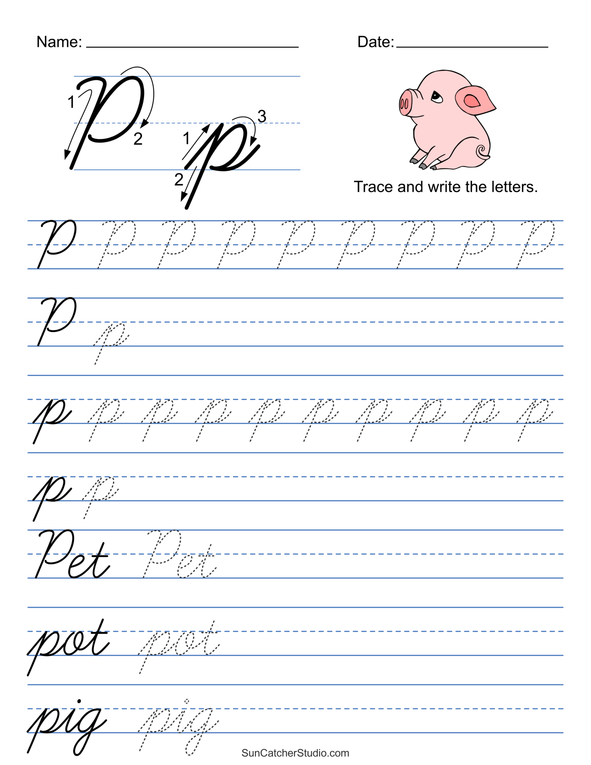 Free Printable Cursive Tracing Sheets
