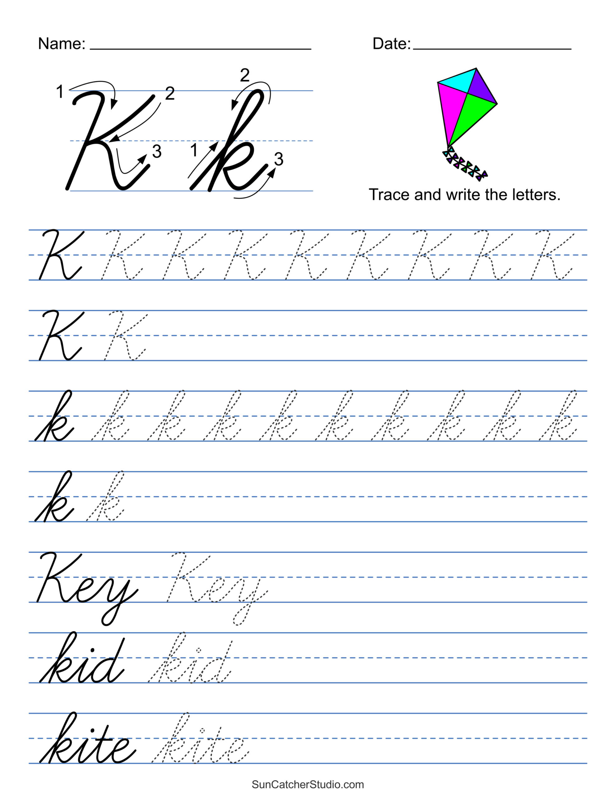 Cursive Handwriting Tracing Worksheets