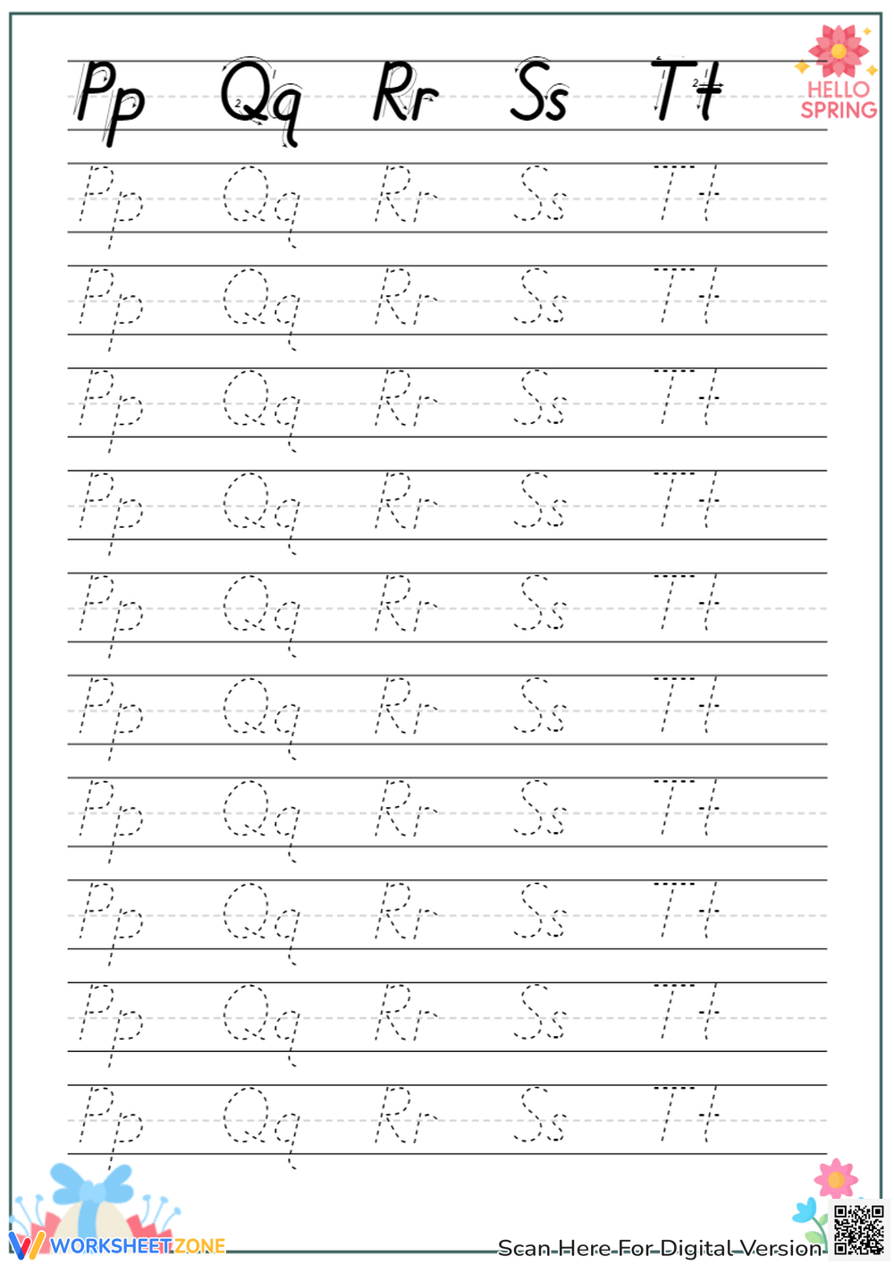 Cursive Letter Tracing Worksheets Pdf