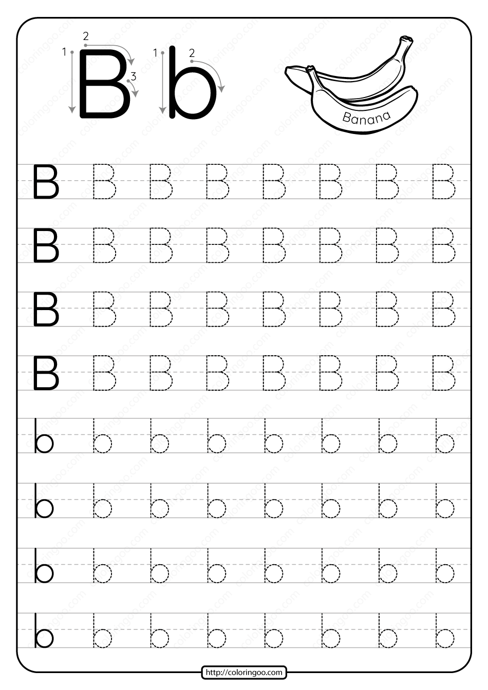 B Tracing Worksheet Pdf