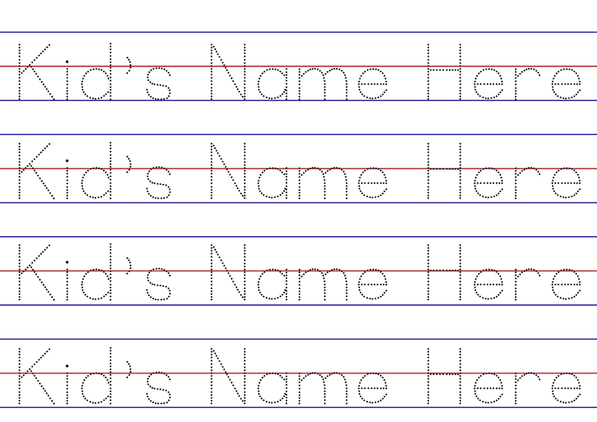 Printable Kids Worksheets Tracing Names Alphabet Numbers Shapes 