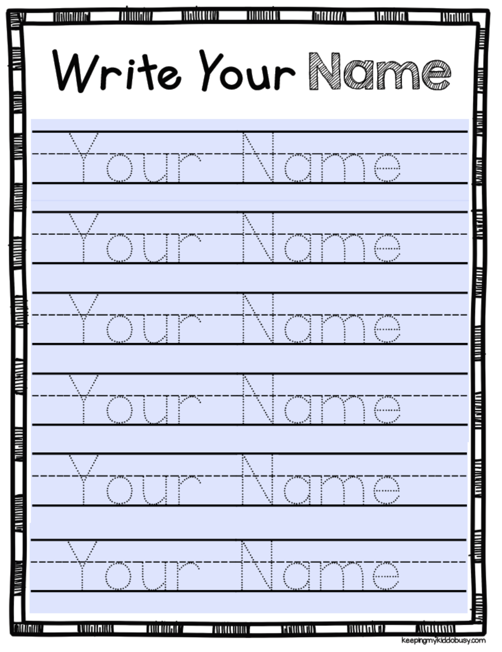 Printable Name Tracing Worksheets Custom Handwriting Practice 