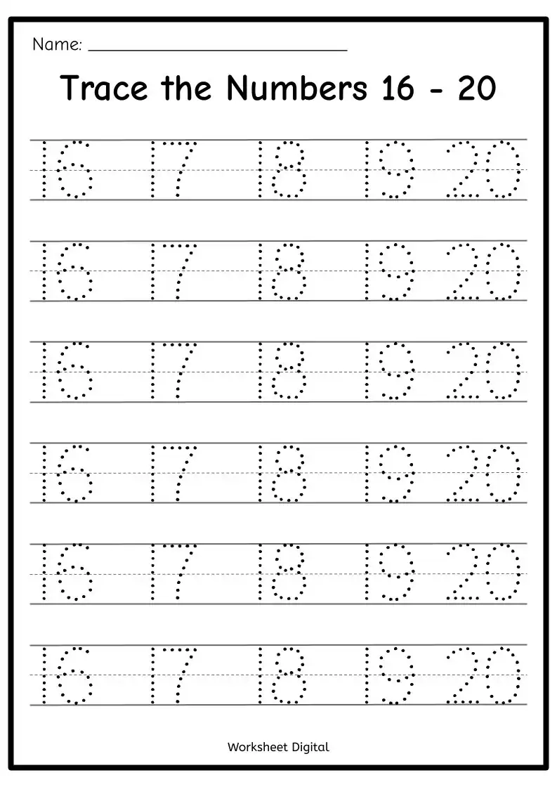 Tracing Paper For Numbers