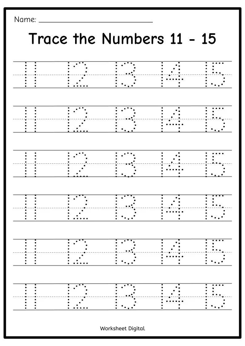 Printable Numbers 1 50 Tracing Worksheets Homeschool Kindergarten 
