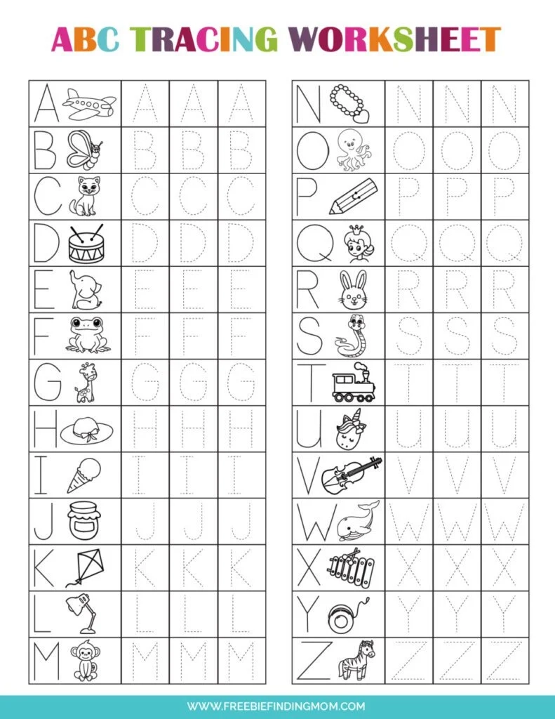 A To Z Letter Tracing Worksheet