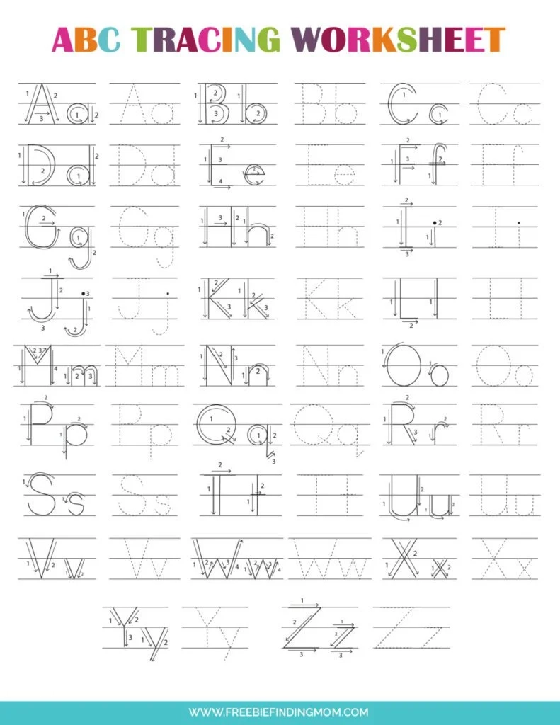 Preschool Tracing Letters And Numbers