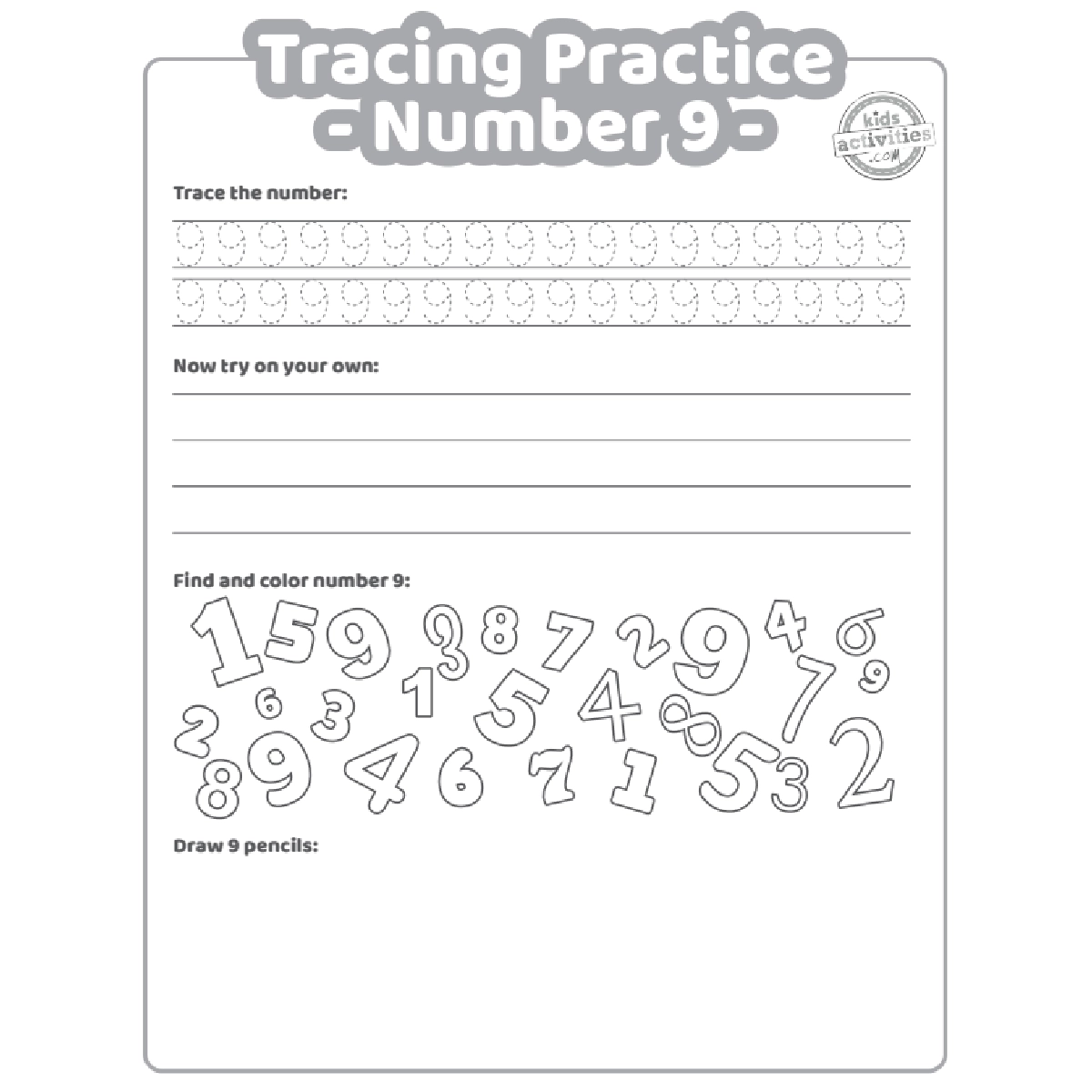 Printable Tracing 0 9 Practice Worksheets Kids Activities Blog