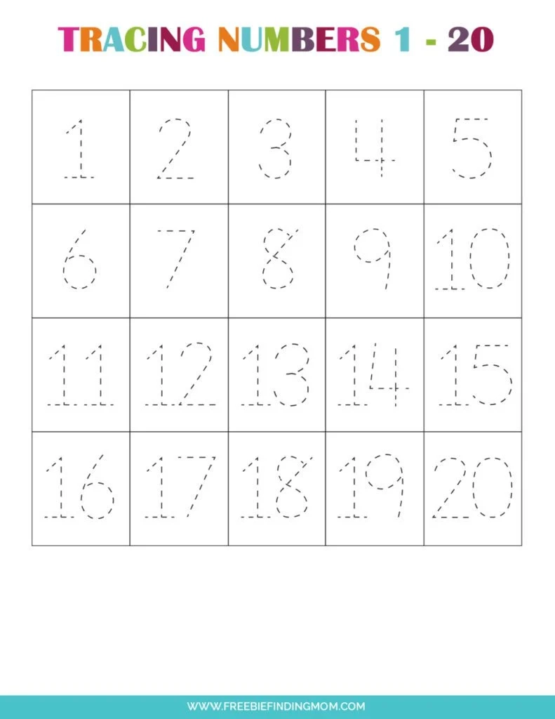 Printable Tracing Numbers Worksheets For Kindergarten