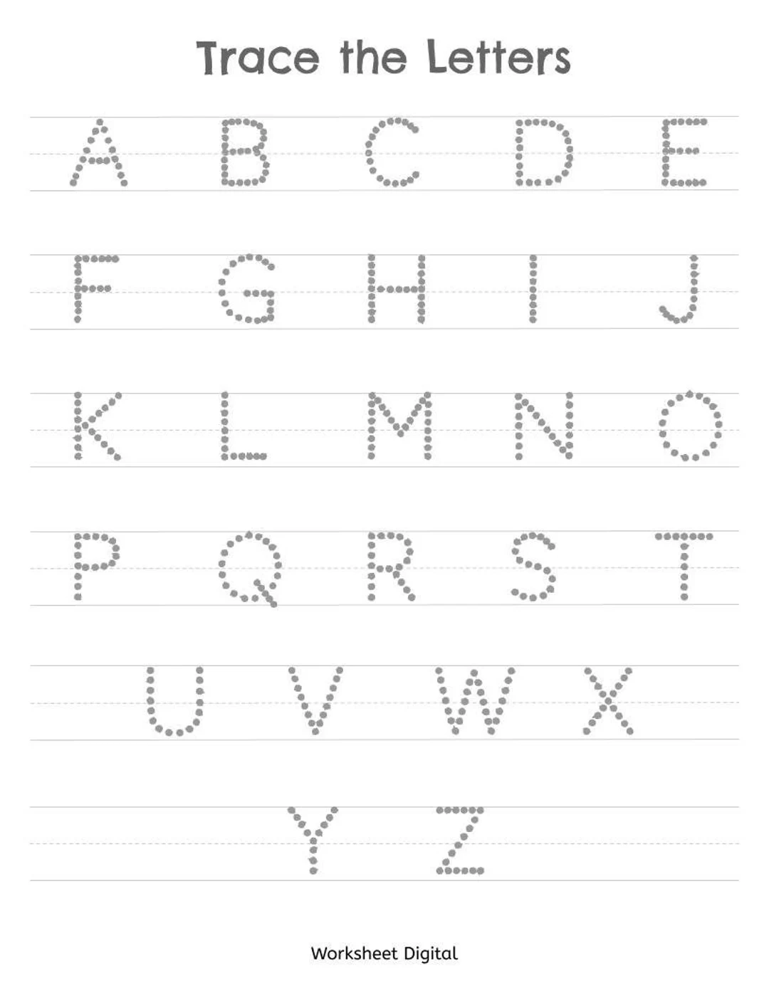Printable Worksheets Trace The Letters Uppercase A Z Preschool Printable Worksheets Trace The Letters Uppercase A Z Preschool