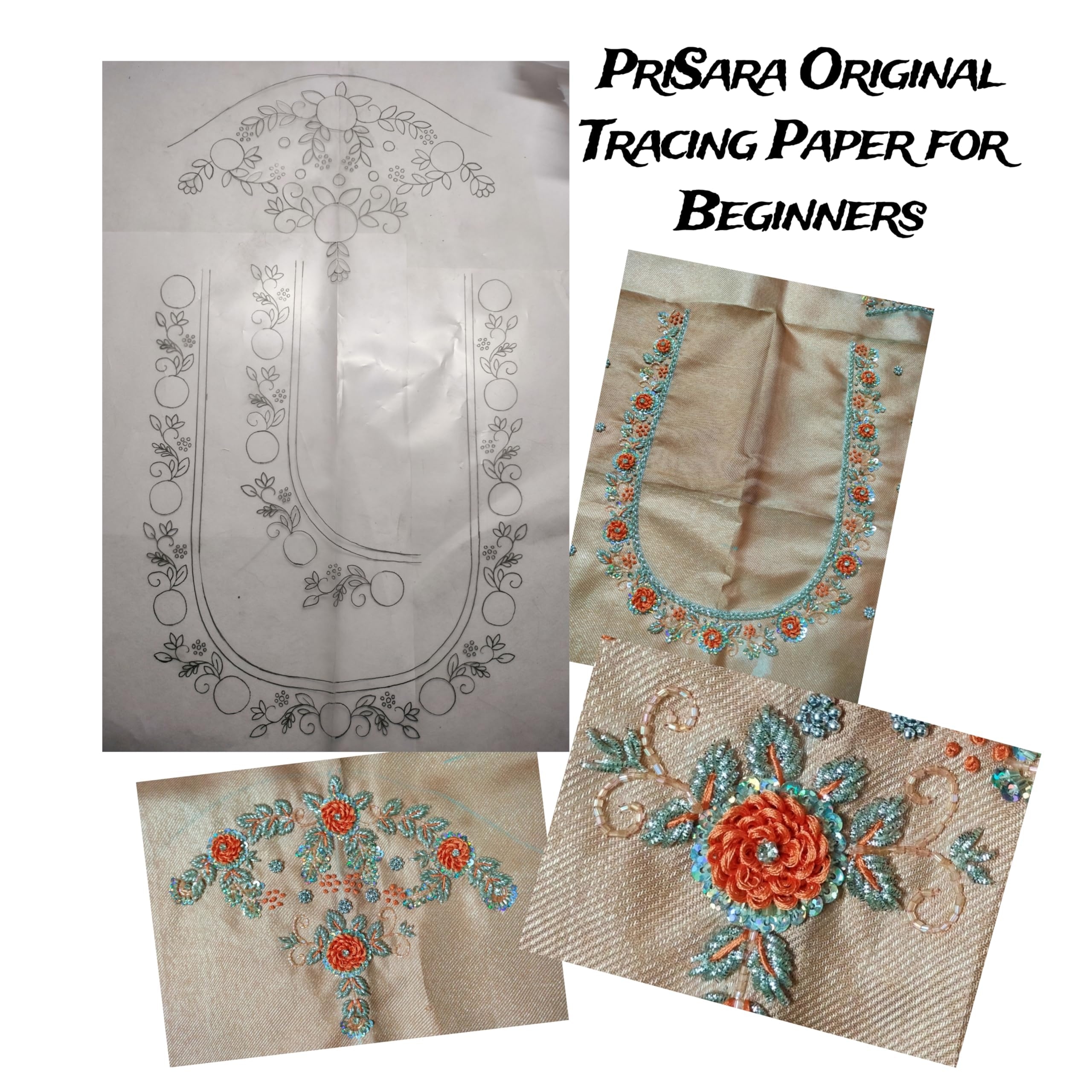 PriSara Original Aari Embroidery Tracing Paper For Beginners With Reference Pictures Amazon in Home amp Kitchen