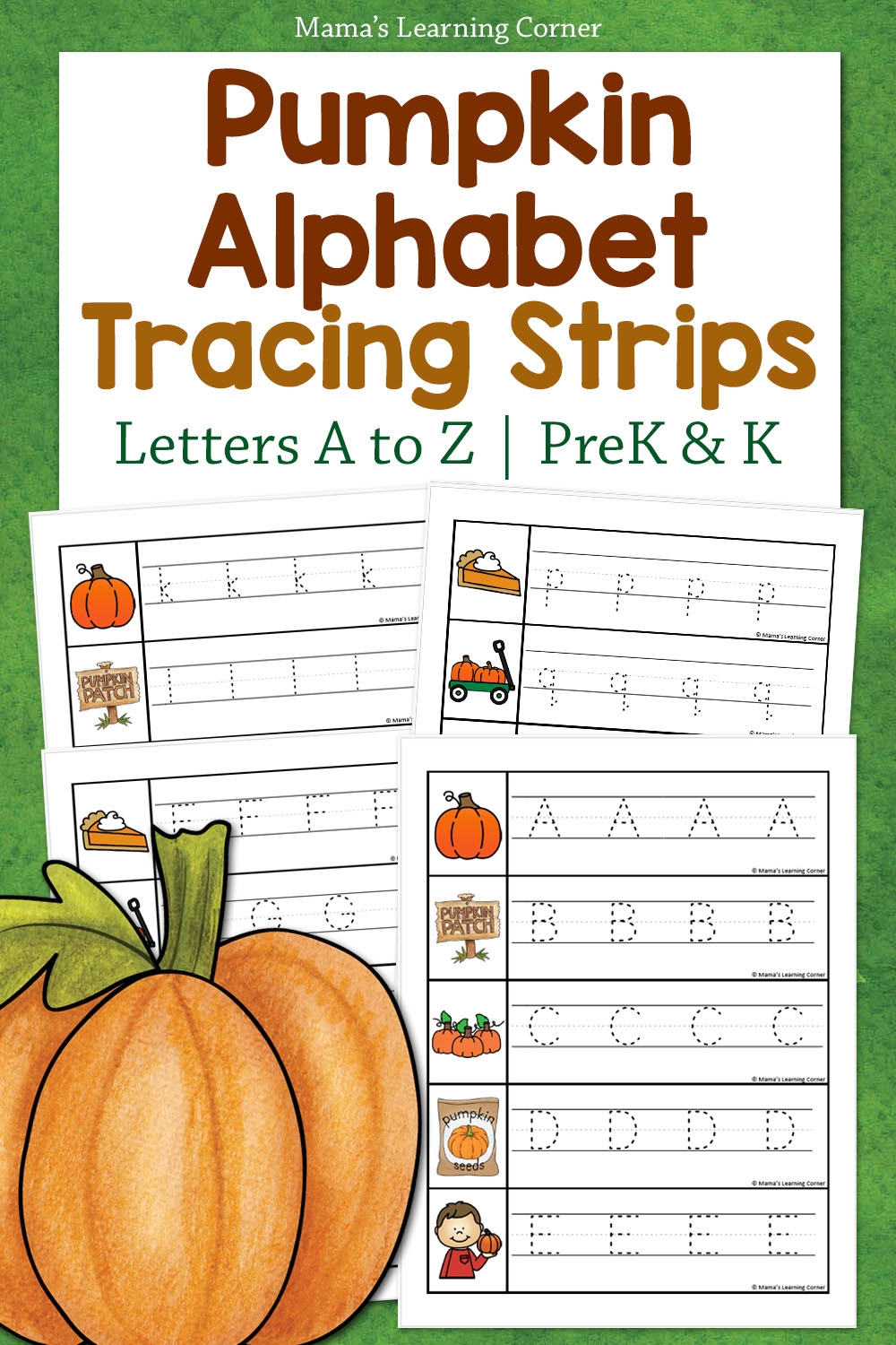 Pumpkin Alphabet Tracing Worksheets Free Printable A Z
