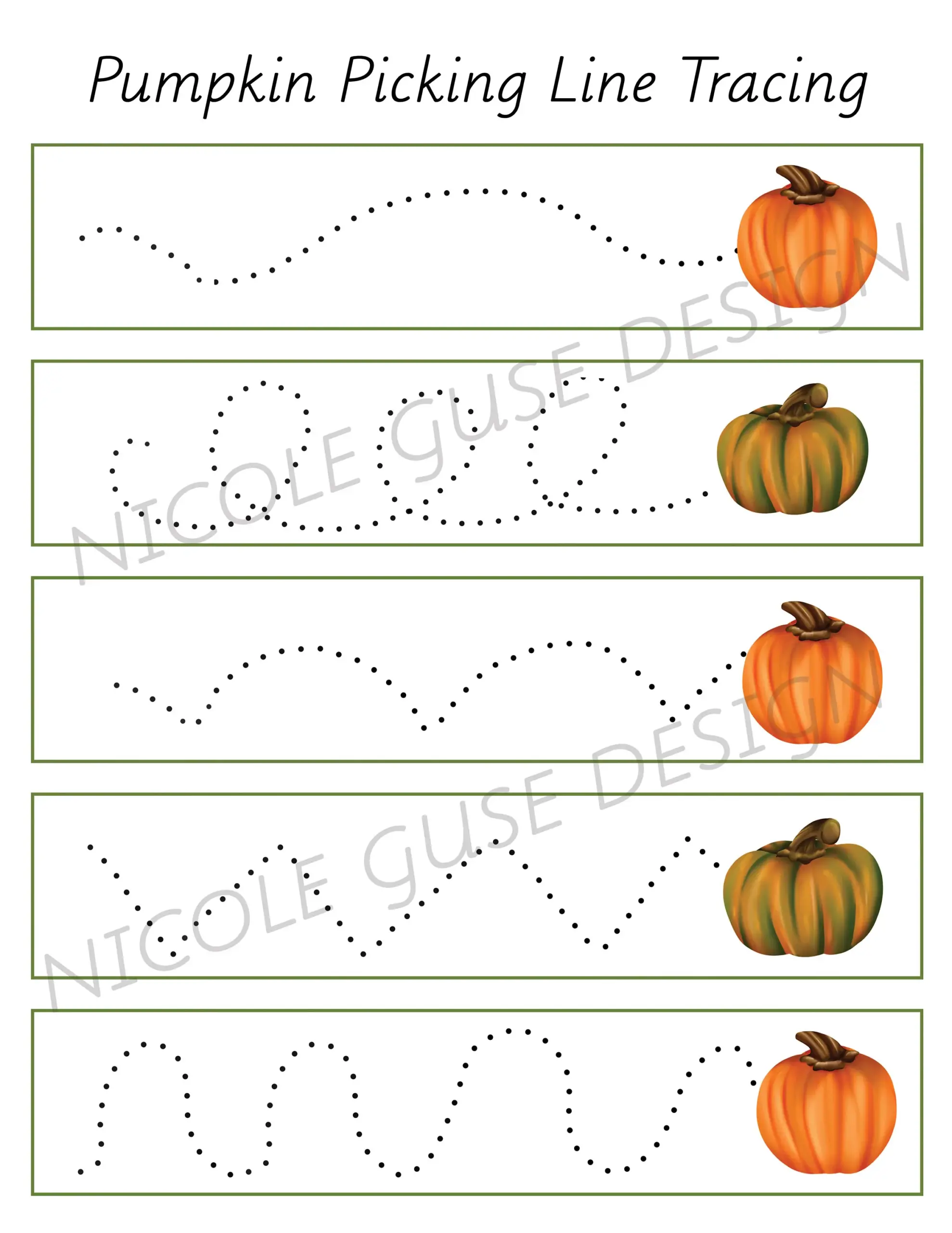 Pumpkin Line Tracing Fall Line Tracing Activity Prek Writing 