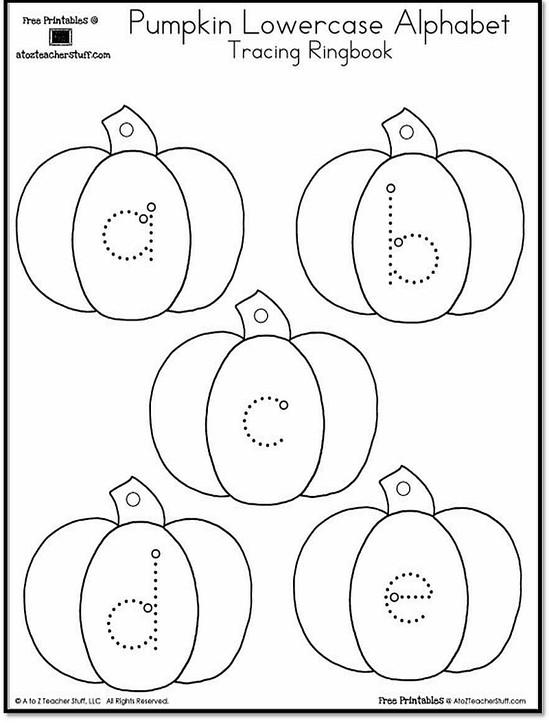 Pumpkin Lowercase And Uppercase Tracing Alphabet A To Z Teacher 