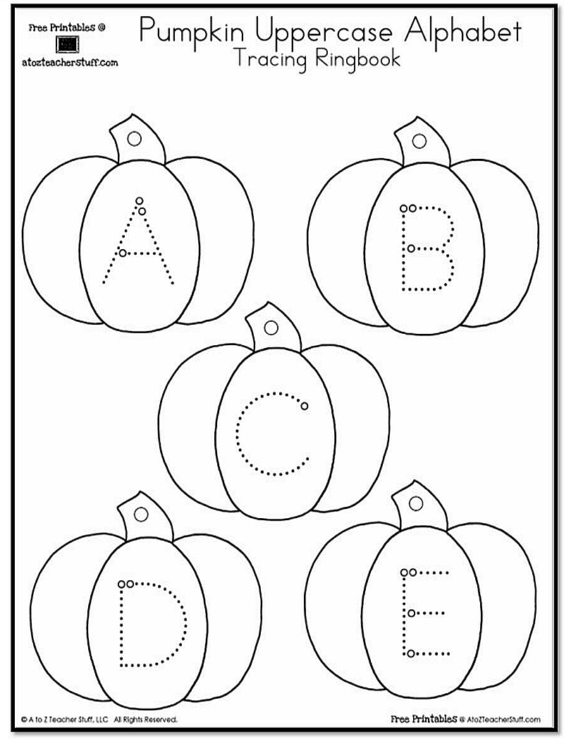 Pumpkin Lowercase And Uppercase Tracing Alphabet A To Z Teacher 