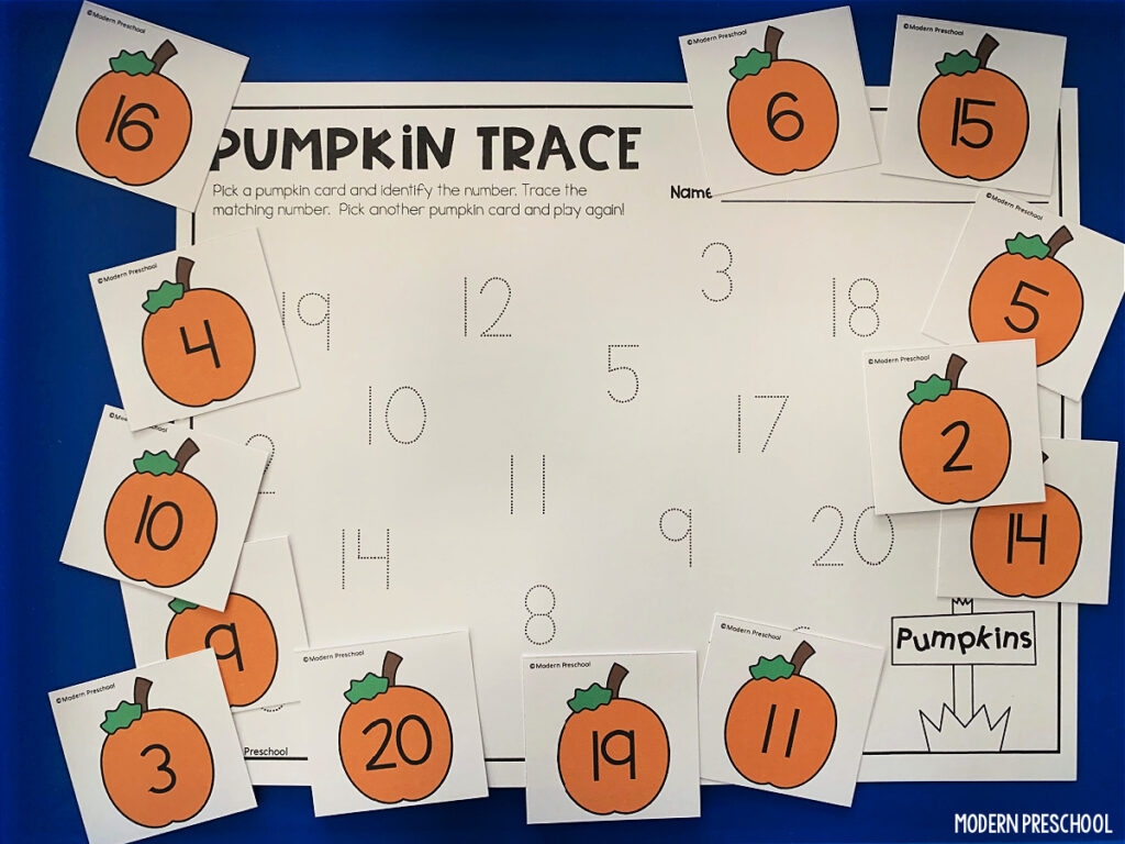 Pumpkin Number Trace For Preschoolers