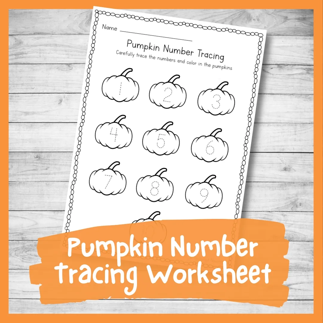Pumpkin Number Tracing Worksheet 1 10 Preschool Printable 