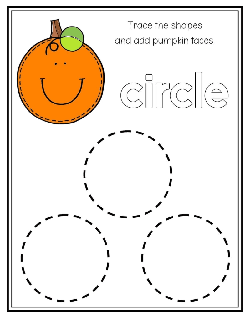 Pumpkin Shape Tracing Preschool Mom
