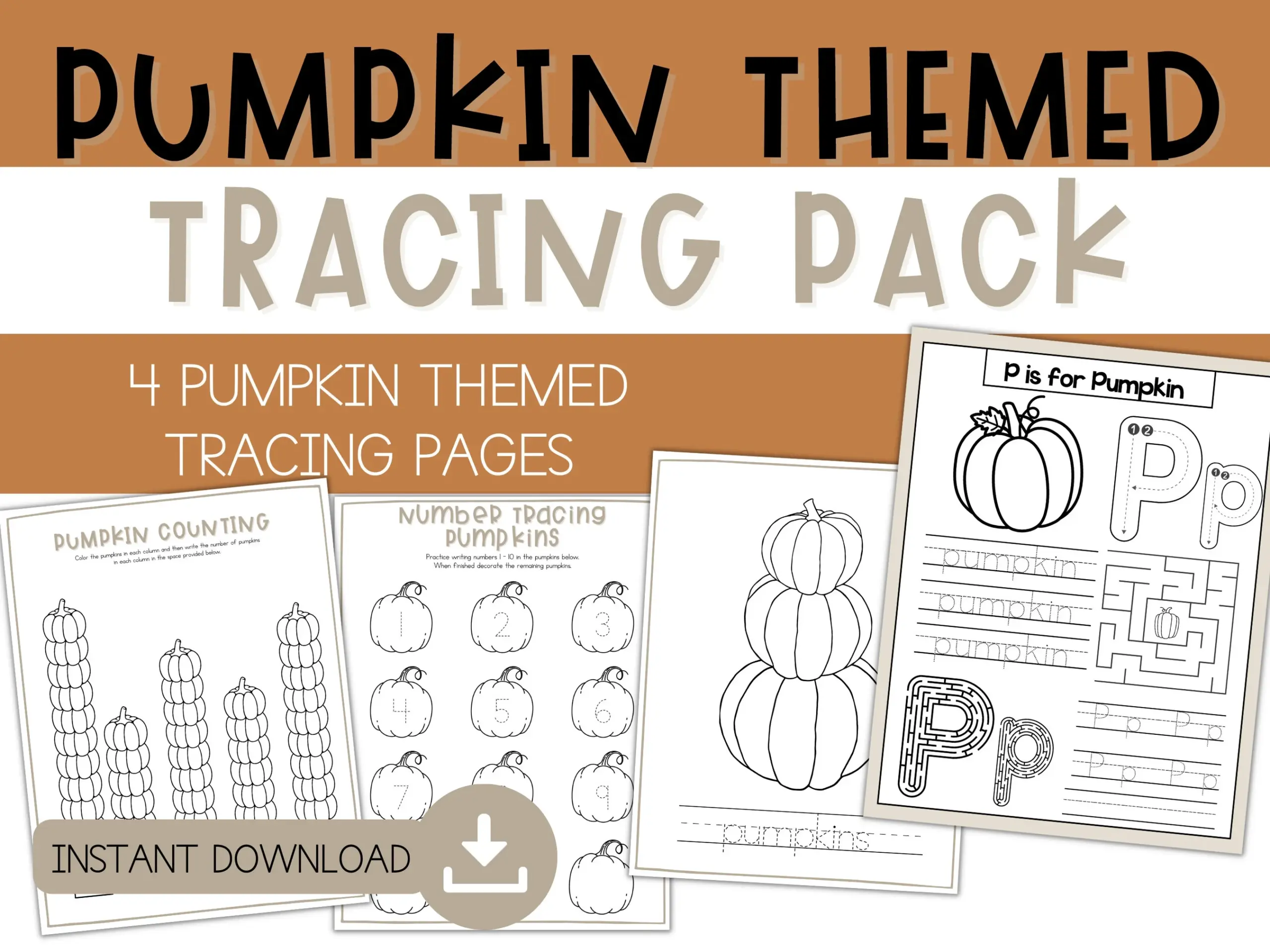Pumpkin Themed Tracing Worksheet Pumpkin Number Tracing 