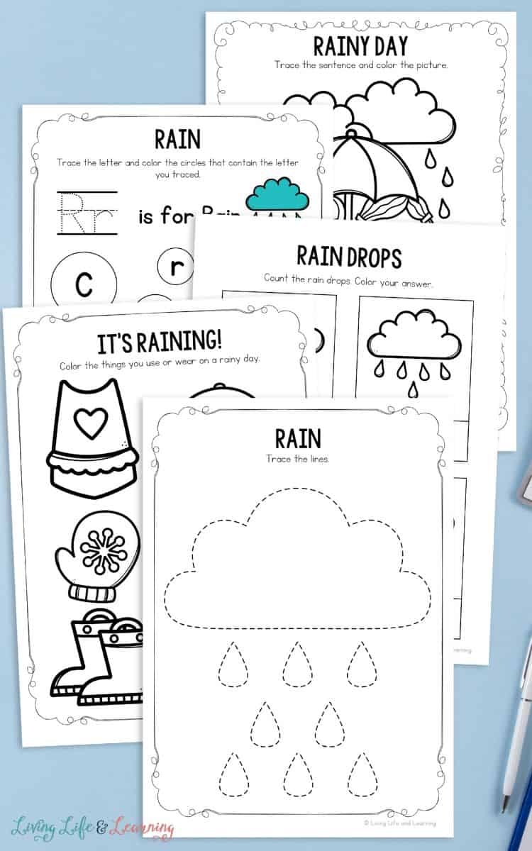 Rain Tracing Worksheets