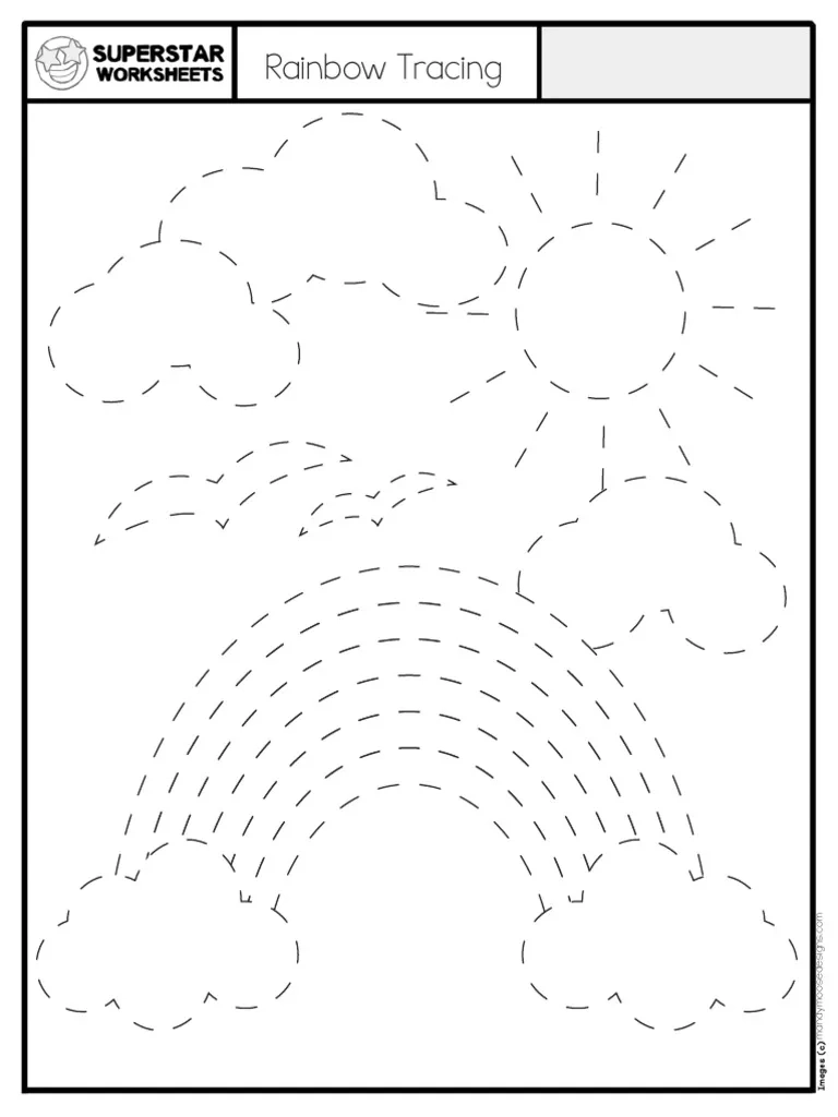 Rainbow Tracing Worksheet PDF